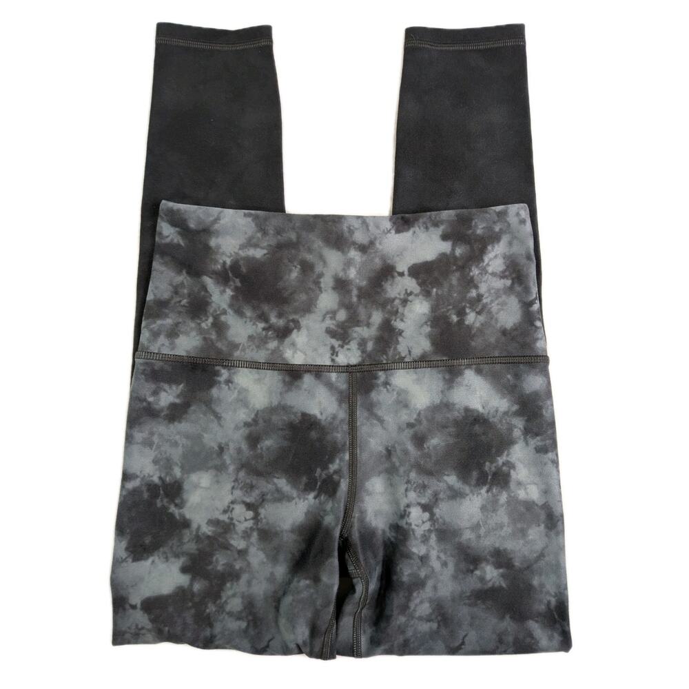 Athleta Elation Tight Women XS Black Tie-Dye Print High Rise 7/8 Leggings